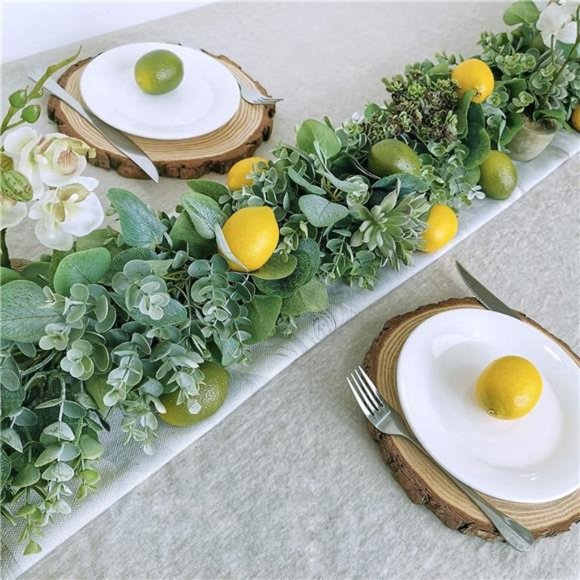 28Pcs Fake Lemon Artificial Fruits Vivid Green + Yellow Lemon Mixed Set Lifelike - Picture 7 of 7